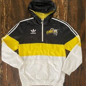 Vintage! OG Columbus Crew MLS Adidas Pullover QuarterZip Windbreaker Size Small